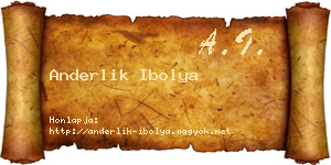 Anderlik Ibolya névjegykártya