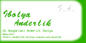 ibolya anderlik business card